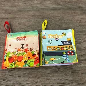 Teytoy Lot of 2 Fruits & Numbers Fabric Baby Cloth Books